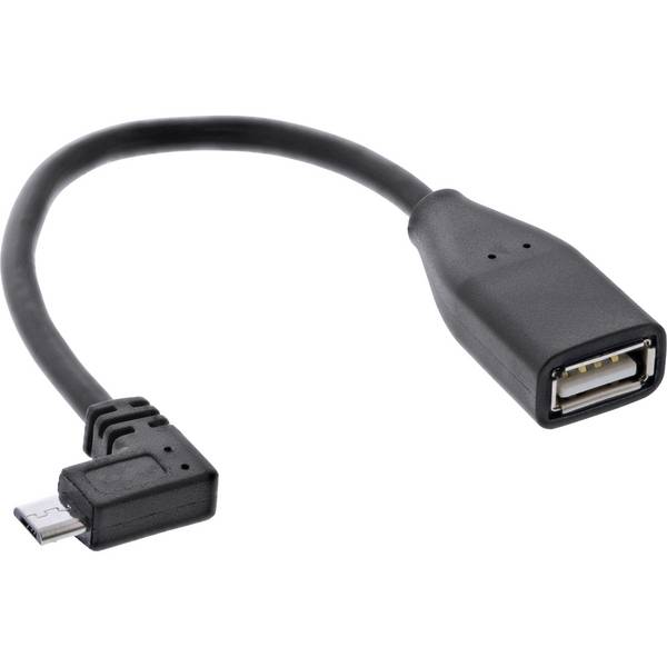 InLine Micro-USB OTG Adapterkabel - Micro-B ST gewinkelt an USB A BU - 0,1m