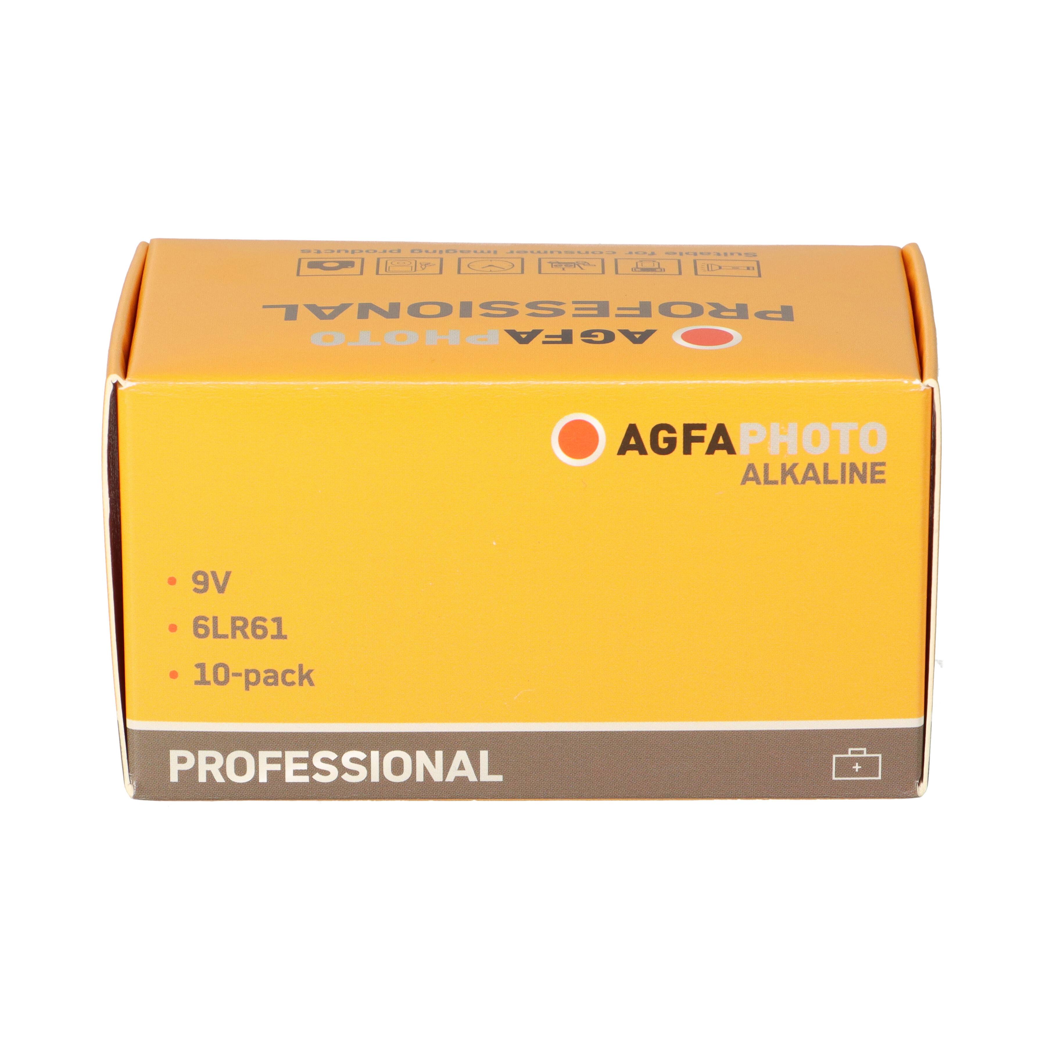 Batteria alcalina Agfaphoto, blocco elettronico, 6LR61, 9 V professionale, scatola al dettaglio (confezione da 10)-3