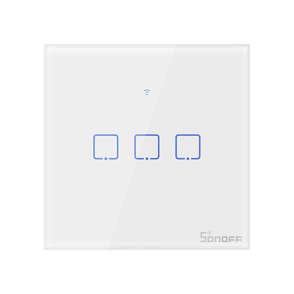 Sonoff T0EU3C interruttore della luce Vetro temperato, Policarbonato (PC) Bianco SONIM190314011-0