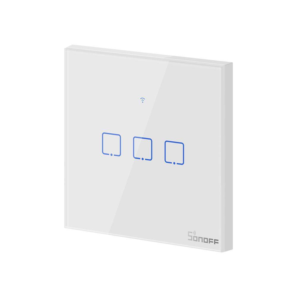 Sonoff T0EU3C interruttore della luce Vetro temperato, Policarbonato (PC) Bianco SONIM190314011-1