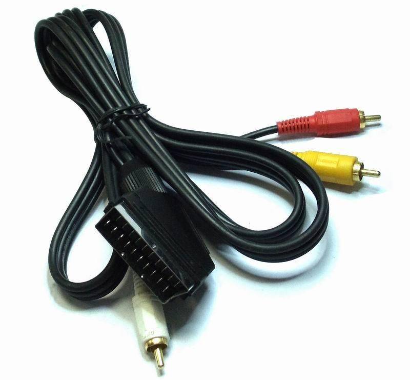 Goobay Cavo adattatore, da Scart a video audio composito, IN/OUT 2 m spina SCART (21-pin) > 3 spina RCA-2
