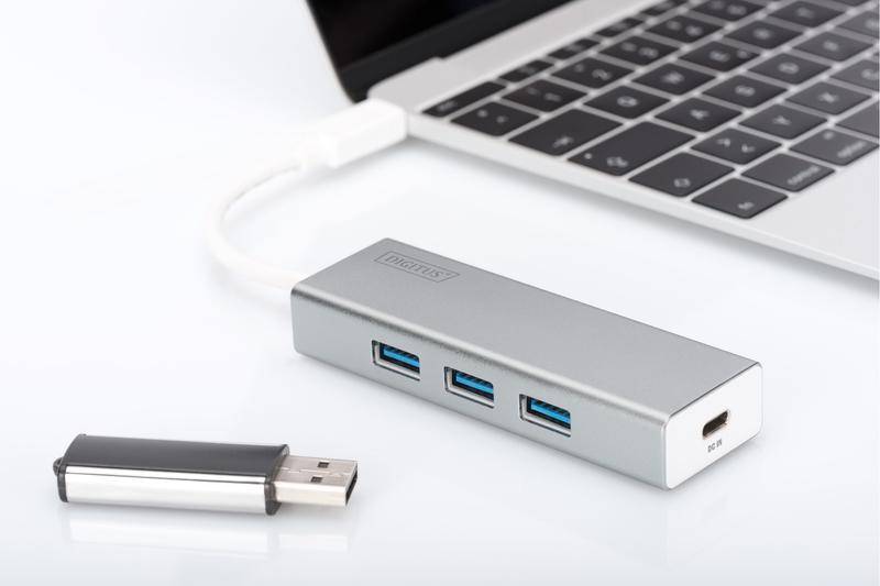 Digitus DA-70242 hub di interfaccia USB 3.2 Gen 1 (3.1 Gen 1) Type-C 5000 Mbit/s Alluminio DA70242-2