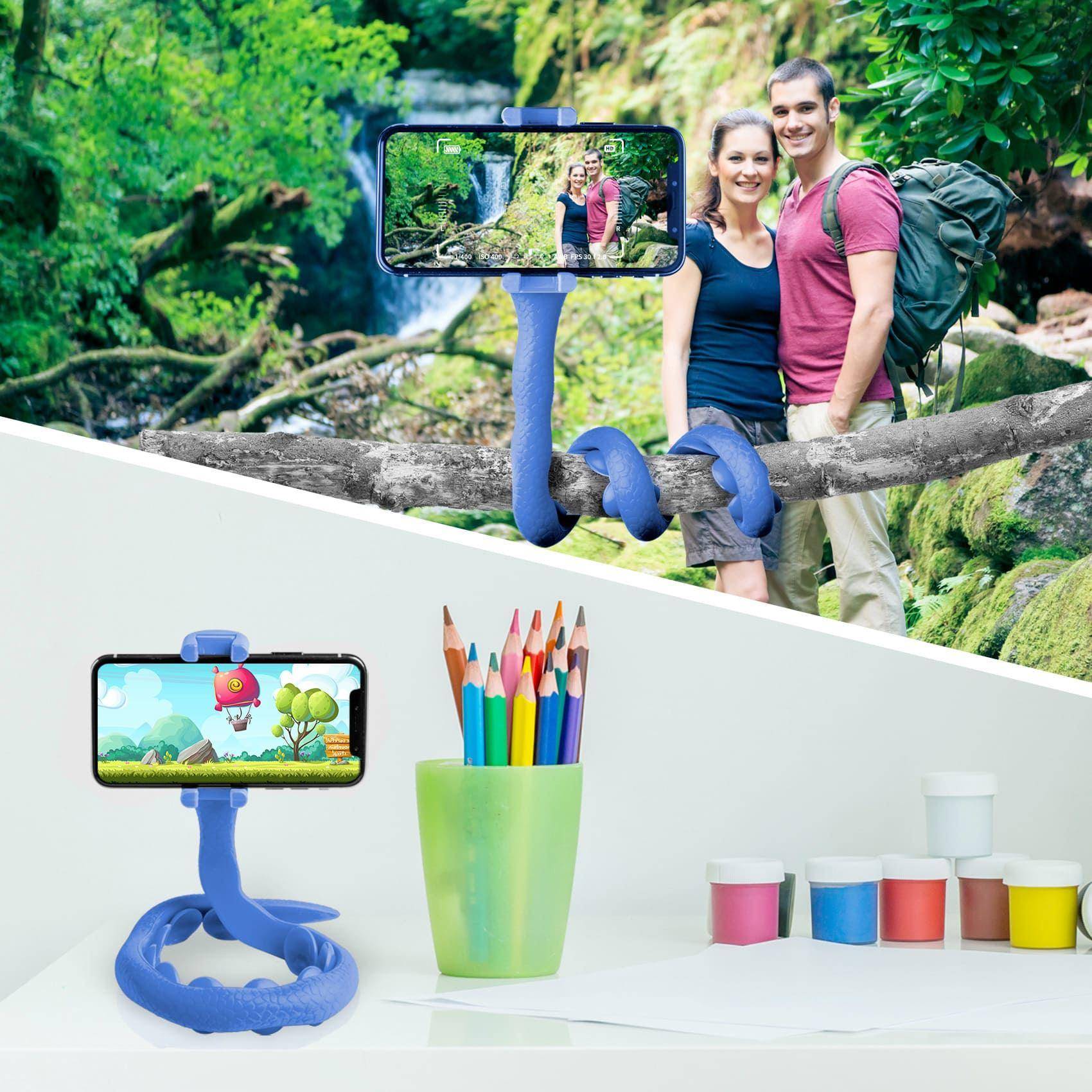 FLEXIBLE SELFIE STICK BLUE-1