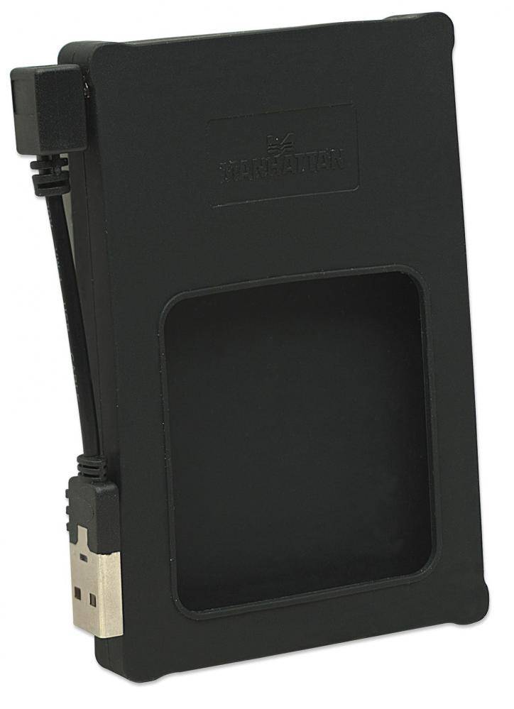 Manhattan 130103 contenitore di unità di archiviazione Box esterno HDD Nero 2.5" I-CASE SIL-25BK-1