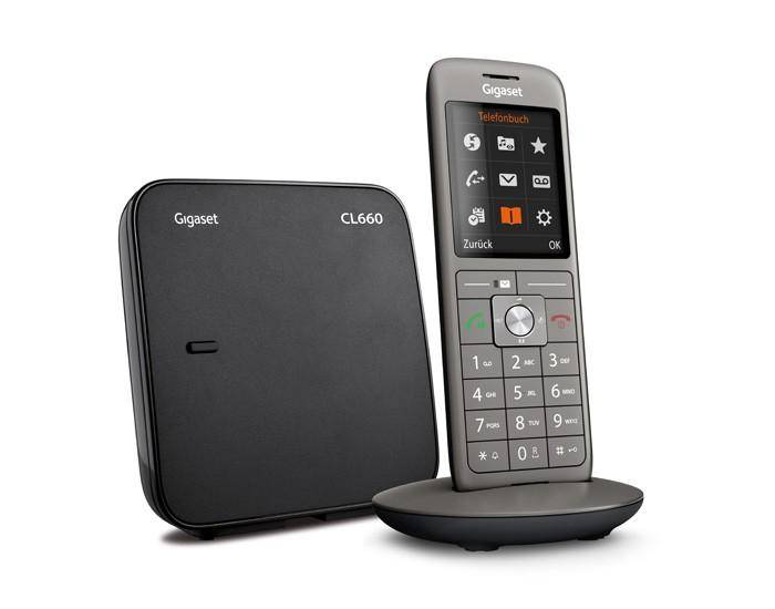 Gigaset cl660 cordless dect-gap display 2,4`` a colori vivavoce rubrica compatibile fibra-voip grigio-0