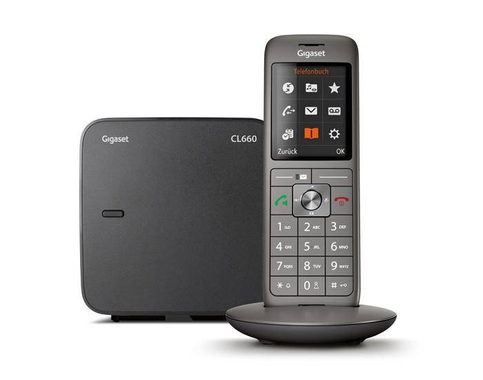 Gigaset cl660 cordless dect-gap display 2,4`` a colori vivavoce rubrica compatibile fibra-voip grigio-1