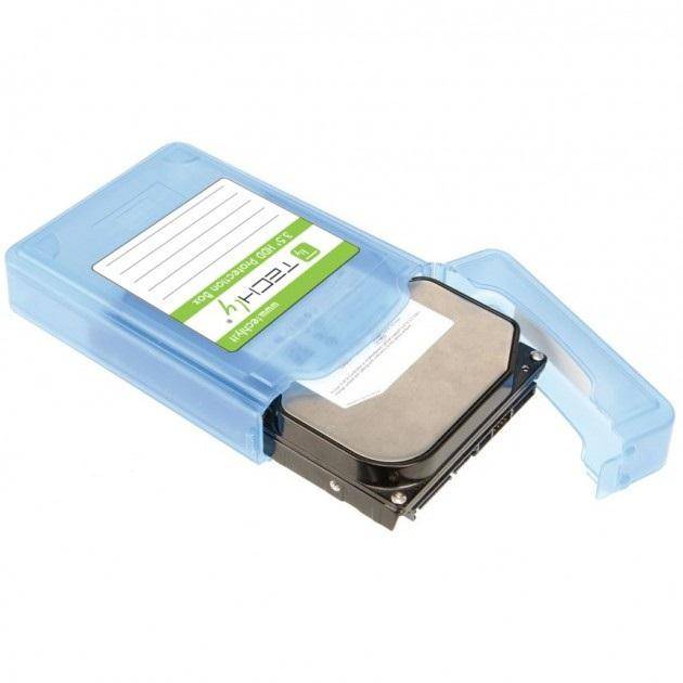 Techly Scatola di Protezione per 1 HDD 3,5" Azzurro Trasparente (ICA-HD 35B) ICA-HD 35B-1