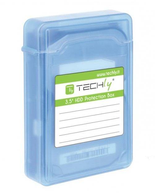 Techly Scatola di Protezione per 1 HDD 3,5" Azzurro Trasparente (ICA-HD 35B) ICA-HD 35B-2