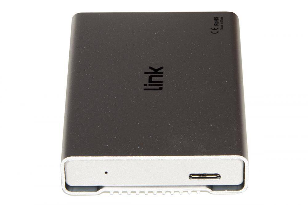 BOX ESTERNO LINK USB 3.0 PER HDD SATA 2,5" FINO A 12,5 MM DI SPESSORE Alloggiamento in alluminio Colore Argento-1