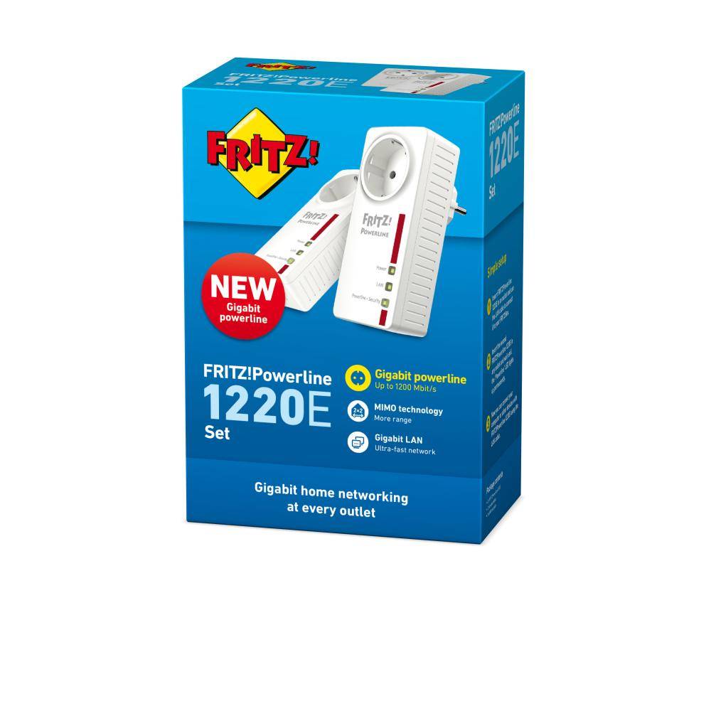 FRITZ!Powerline 1220 Set INT 1200 Mbit/s Collegamento ethernet LAN Bianco 2 pz 20002753-2