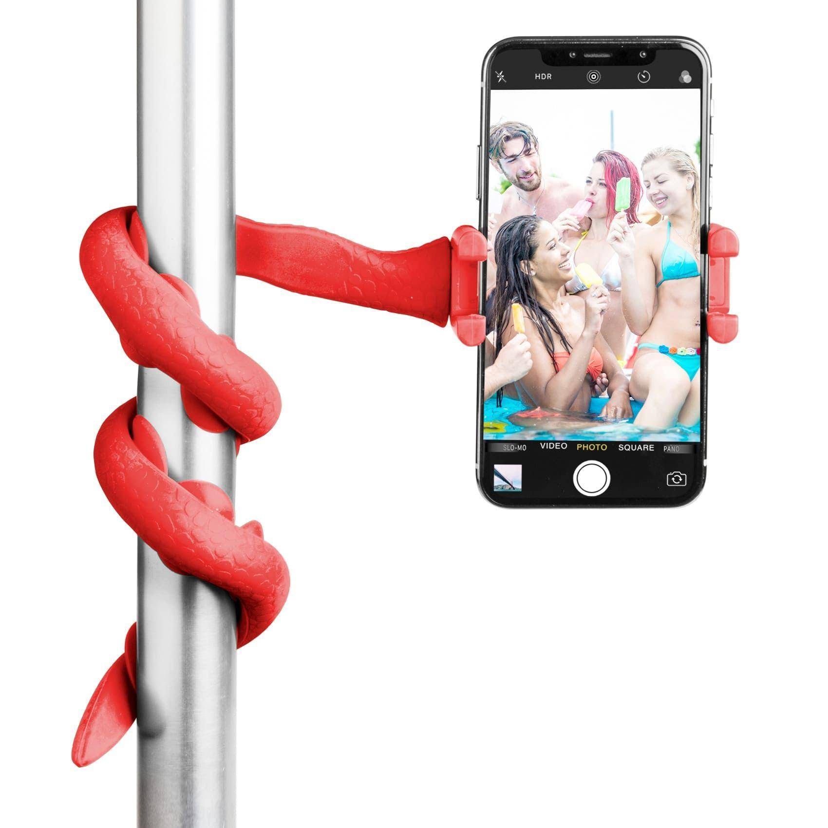 FLEXIBLE SELFIE STICK RED-0