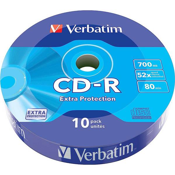 Verbatim CD-R 52X 700MB 10PK OPS Wrap EP 10 pz (VERBATIM CD-R 700MB 52X EXTRA PROTECTION SURFACE 10 PK WRAP)