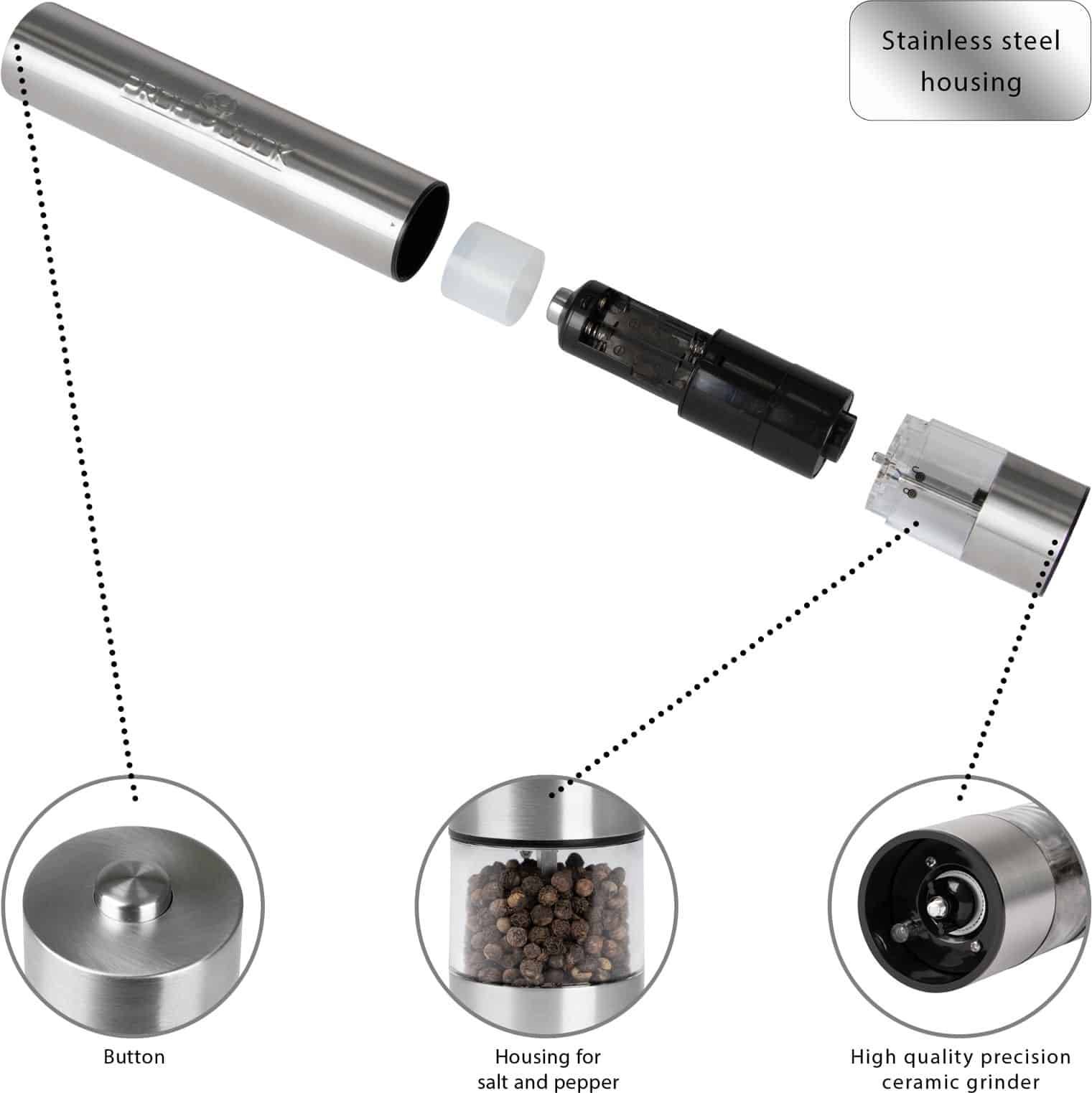 Immagine simbolo per ProfiCook PC-PSM 1031 - Pfeffer- und Salzmühle - Edelstahl/Schwarz