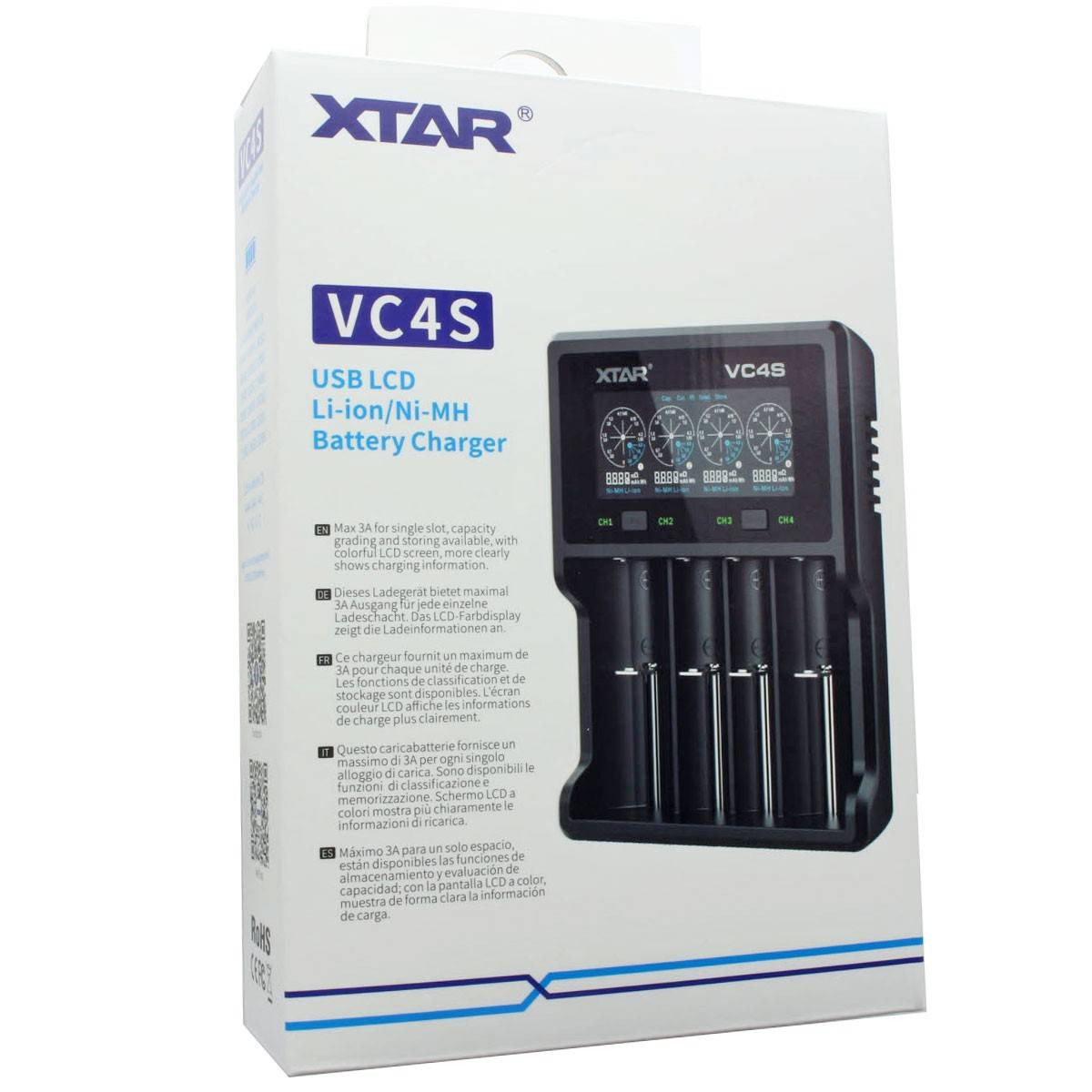 Caricabatterie rapido e 8 batterie CR123A da 3,6 a 3,7 volt, max. 850 mAh-1