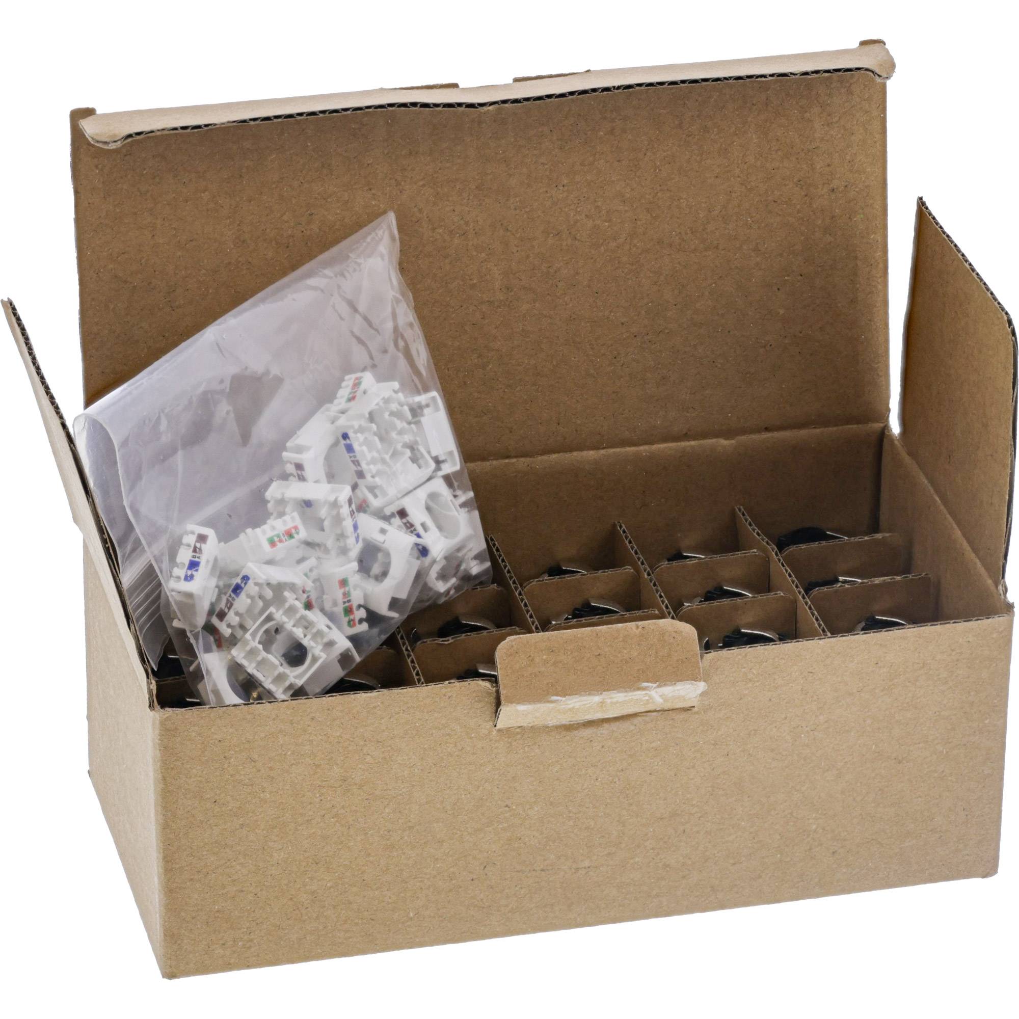24er Bulk-Pack InLineÆ Keystone RJ45 Buchse Slim, SNAP-In, Cat.6A, integrierter Kabelbinder (B-76202P)-1