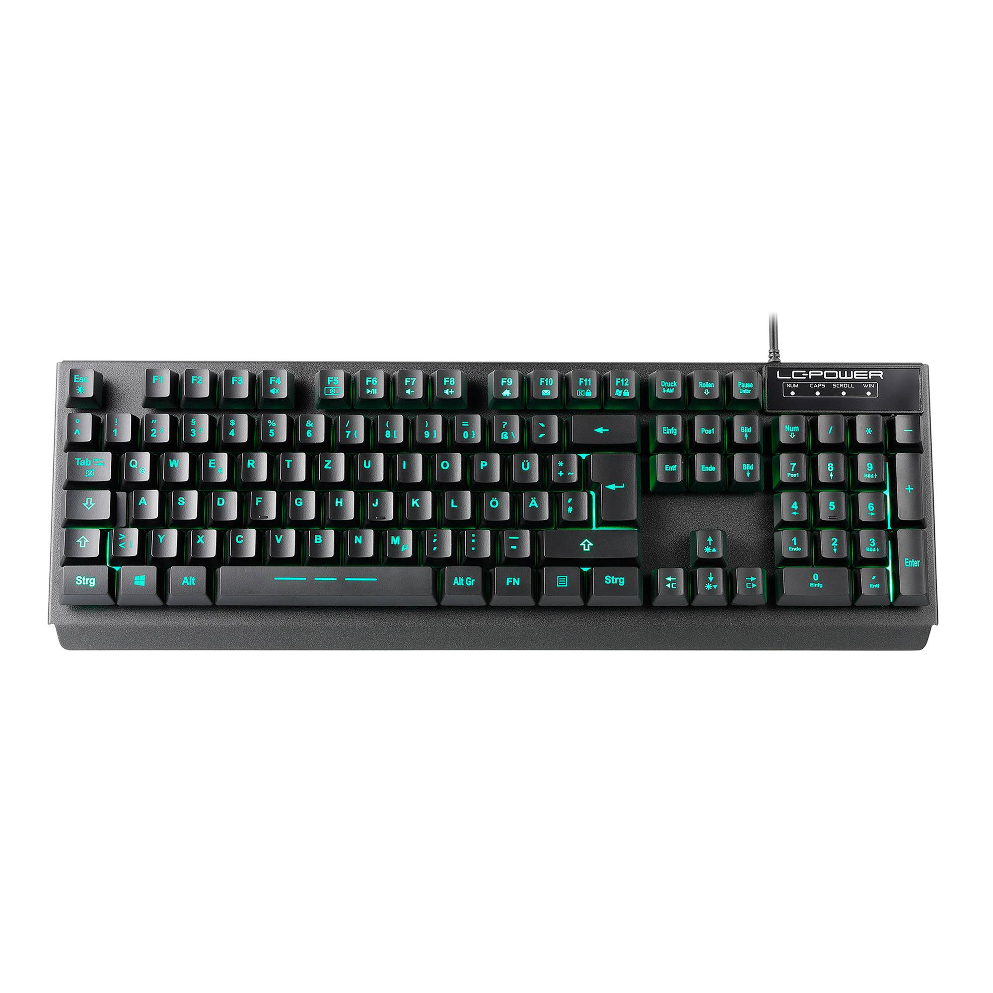 LC Power LC-KEY-4B-LED - Tastatur - hintergrundbeleuchtet - USB - Deutsch - Schwarz - Einzelhandel-0