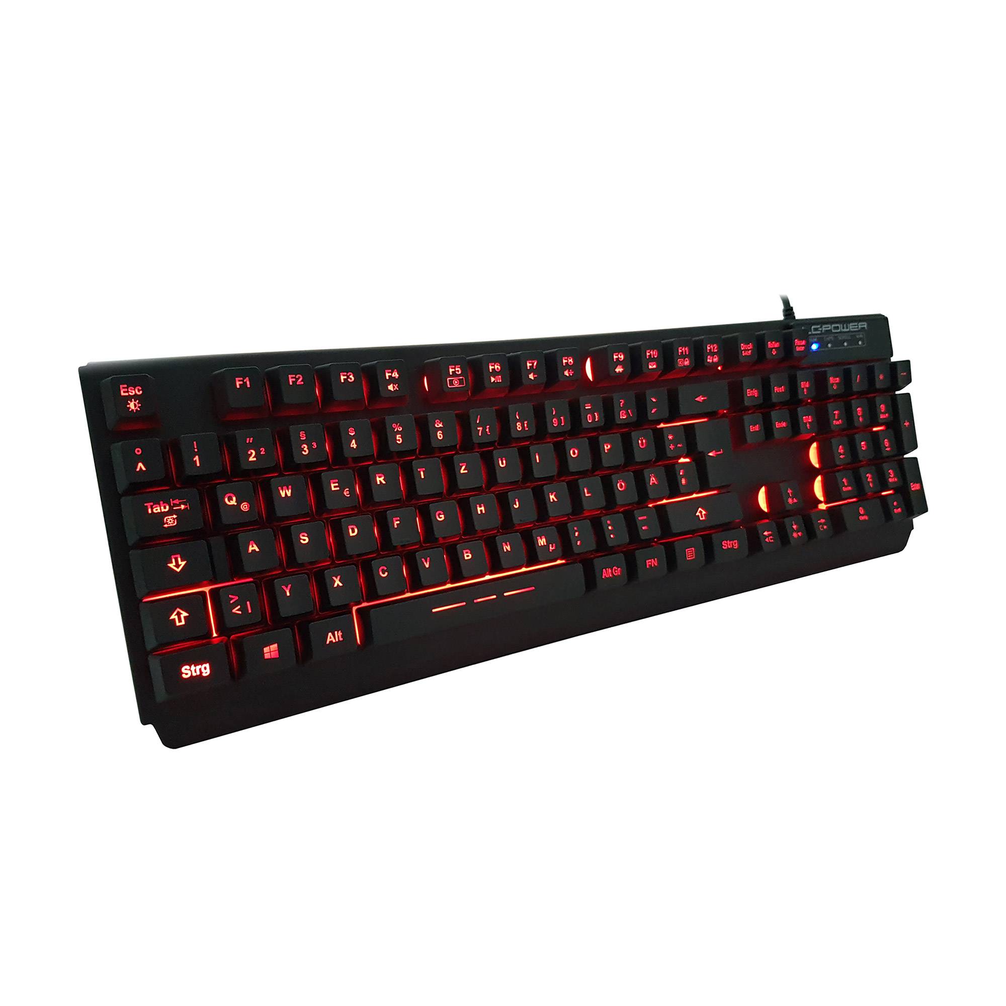LC Power LC-KEY-4B-LED - Tastatur - hintergrundbeleuchtet - USB - Deutsch - Schwarz - Einzelhandel-3