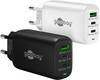 Caricabatterie rapido multiporta Goobay USB-C™ PD a 3 vie (65 W) bianco - 2 porte USB-C™ (Power Delivery) e 1 porta...