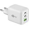 Nano Caricatore Alimentatore GaN 2xUSB-C™ (PD) + USB-A (QC) da Muro 65W Bianco