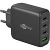 Caricabatterie rapido multiporta Goobay USB-C™ PD (68 W) nero - 3 porte USB-C™ (Power Delivery) e 1 porta USB-A...