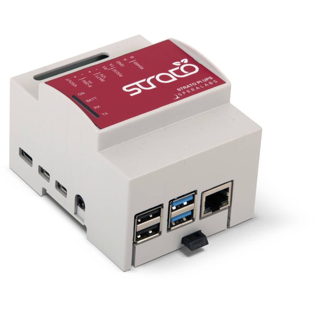Strato Pi UPS server with Raspberry Pi 4 Model B 4GB-0