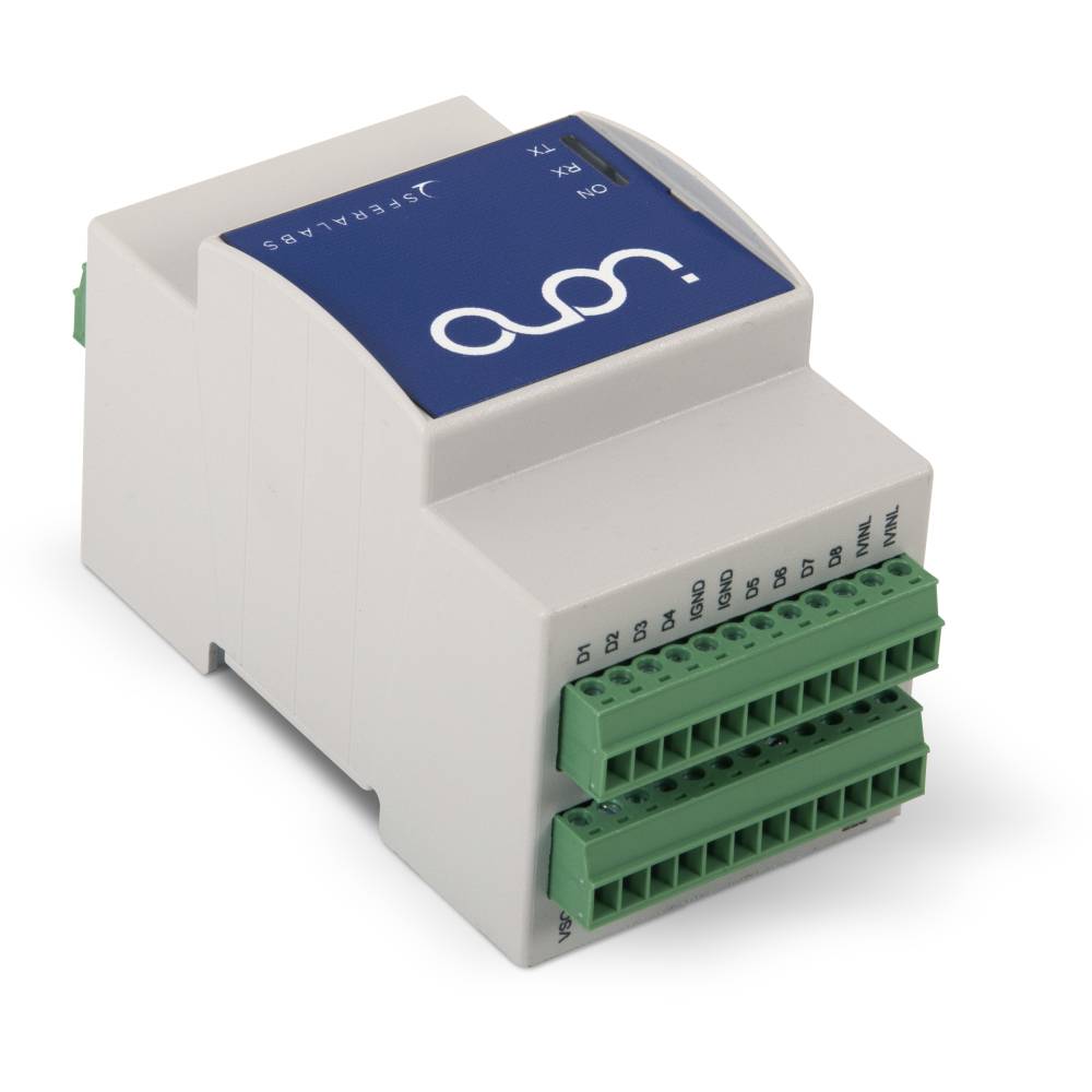 Iono RP D16 compact industrial I/O module with 16 high-performance digital interfaces and a Raspberry Pi RP2040 core-1