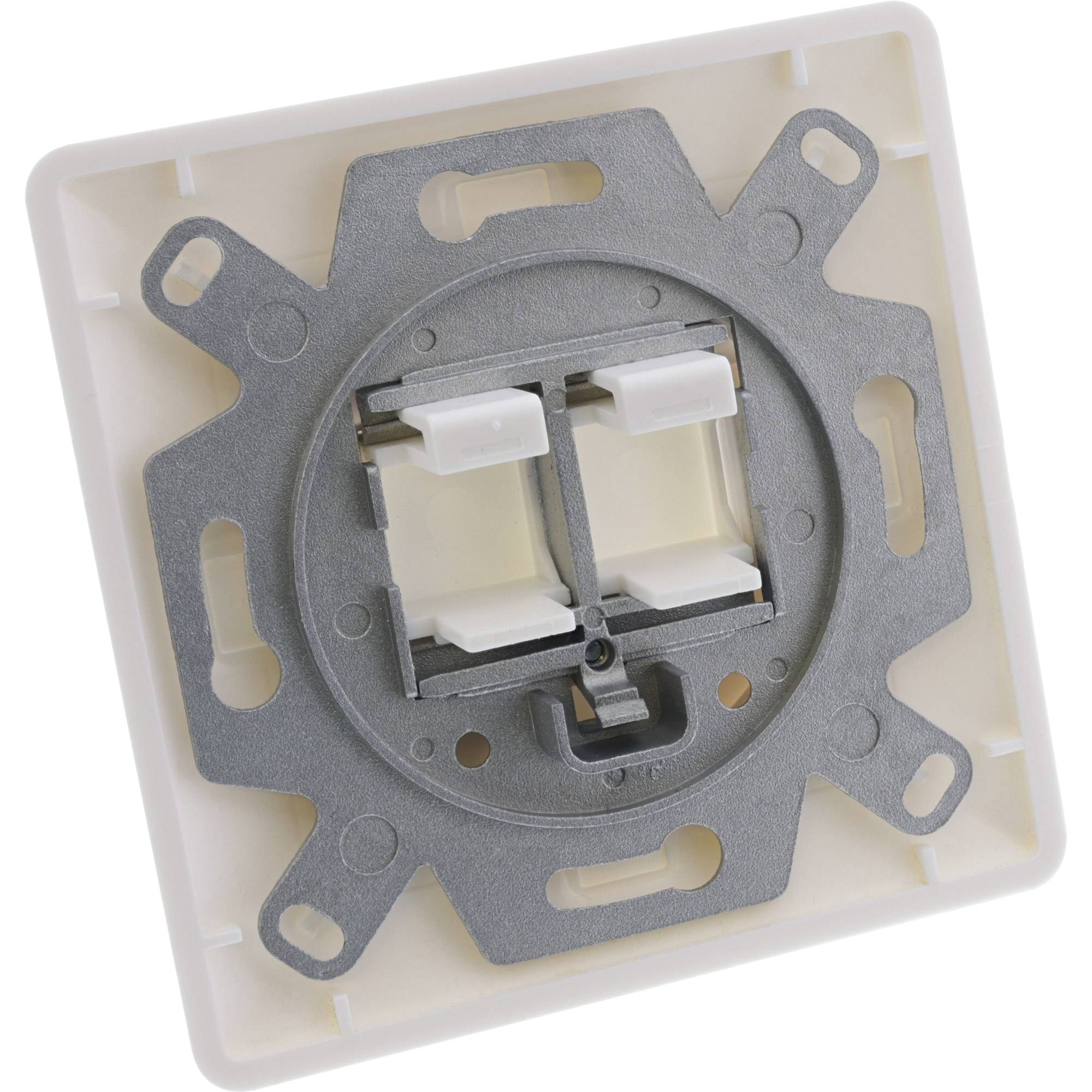 InLine Set di telai per 2x RJ45 Keystone SNAP-In 90°, bianco RAL9010-1
