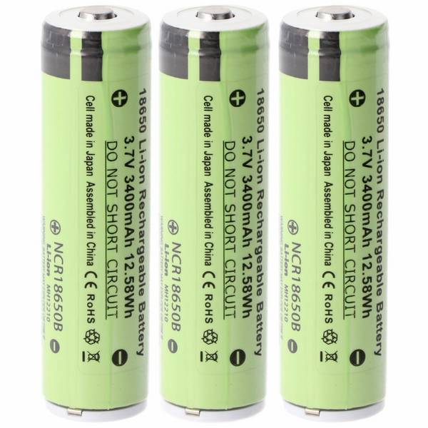 Batteria Panasonic adatta per icucam 4, icucell 18650, batteria agli ioni di litio da 3400 mAh 3 pezzi per set