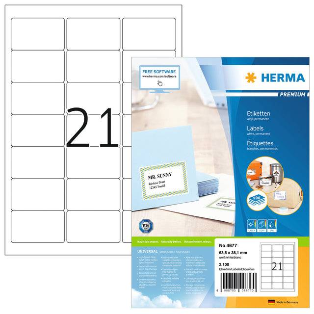 Etichette universali HERMA 4677 63,5 x 38,1 mm bianche-9