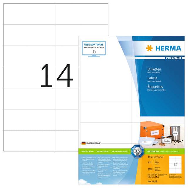 HERMA 4625 etichetta per stampante Bianco Etichetta per stampante autoadesiva (HERMA Premium - laminerede etiketter -)-9