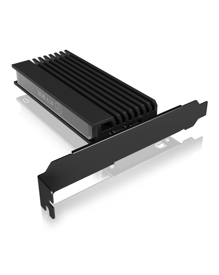 ICY BOX IB-PCI214M2-HSL, PCIe-Karte, 1x M.2 PCIe (NVMe) SSD zu PCIe 4.0 x4 über M-Key 1 Porta Controller M.2 PCIe x4 Ada-7