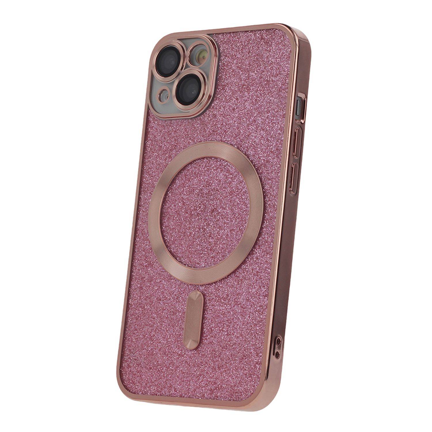 Custodia MagSafe glitter con protezione per fotocamera iPhone 13 Pro Max rosa-0
