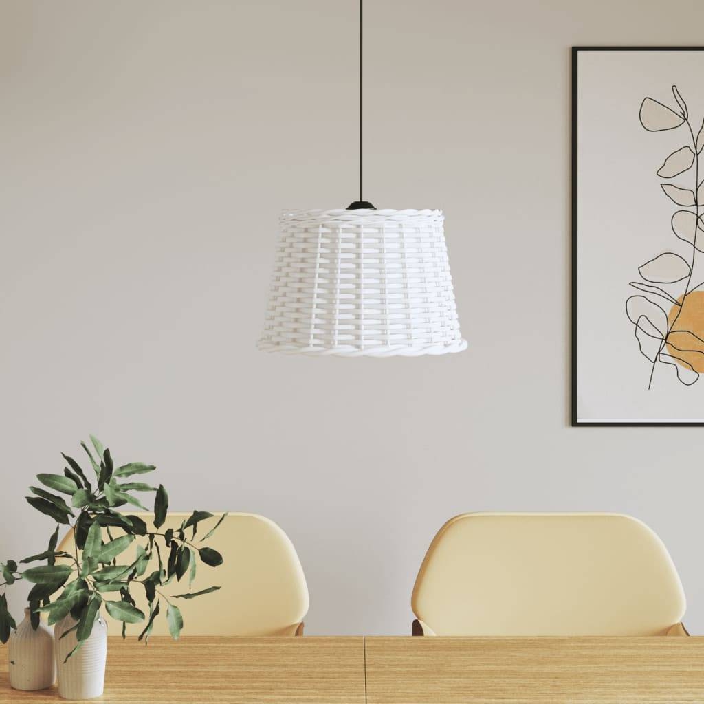 Paralume da Soffitto Bianco Ø40x26 cm in Vimini-0