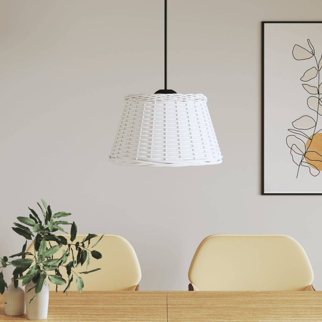 Paralume da Soffitto Bianco Ø50x30 cm in Vimini-1