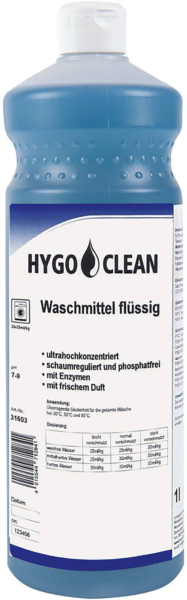 Detergente liquido HygoClean pH 7-9, con profumo fresco, 1 litro-0