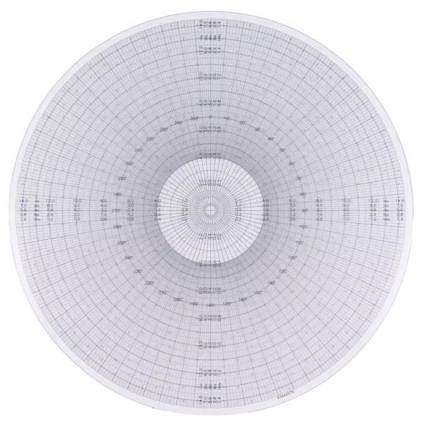 MITUTOYO, 201393, Radius e protractor chart ø 340 mm, Overlay chart per proiettore di misurazione