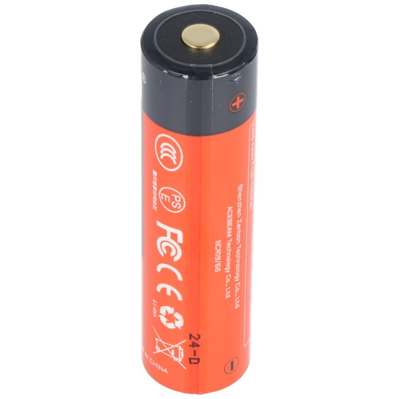 Batteria agli ioni di litio AceBeam 18650 3.100 mAh, 25 A, con circuito di protezione, 69,70 mm x 18,40 mm-1