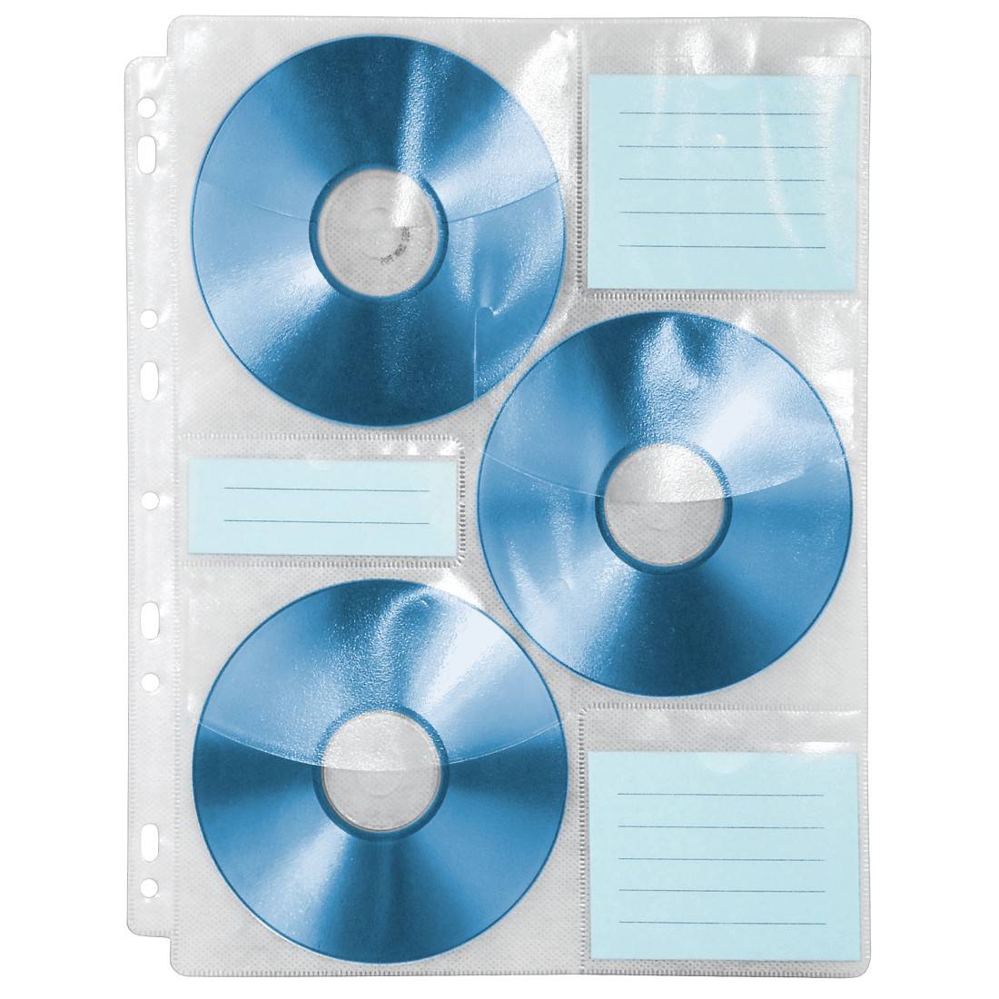 Hama CD-ROM Index Sleeves - CD-Umschläge - Kapazität: 6 CD - Transparent White (Packung mit 10) (49835)-0