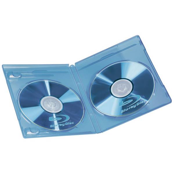 hama Blu-Ray-Disc-Doppel-Leerhülle, Jewel Case, blau Kunststoffbox, zur Aufbewahrung von 2 Blu-Ray-Discs (51468)