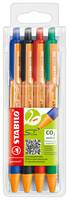 Penna a Sfera a Scatto Pointball Stabilo - 1 mm - 6030/4 (Assortiti Conf. 4)-0