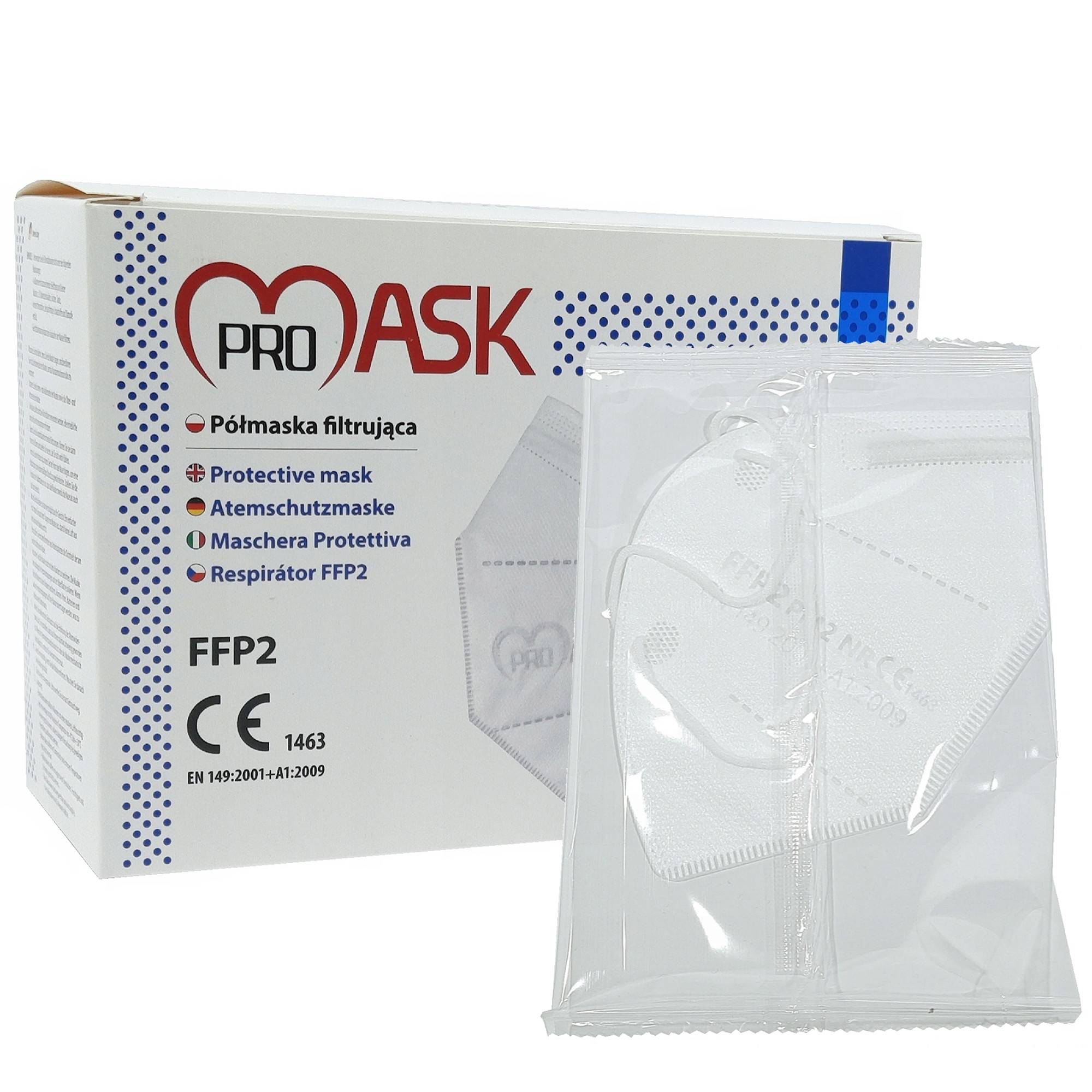 30x Mascherina Ffp2 Certificata Made In Europa Mascherine Certificate Ce1463-4
