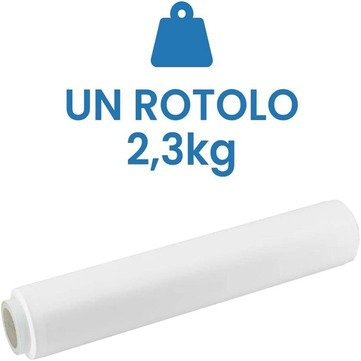 1 X Rotolo Bobina Film Estensibile 50cm Bianco 2,2kg 160m 30 Micron Imballaggi-2