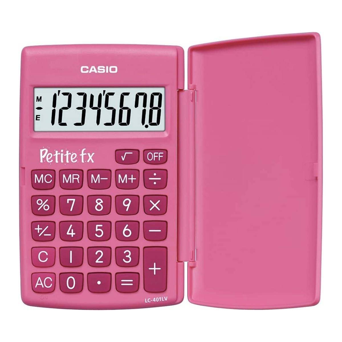 Calcolatrice Casio Rosa Con Display Ad 8 Cifre Portatile Tascabile Fucsia-0