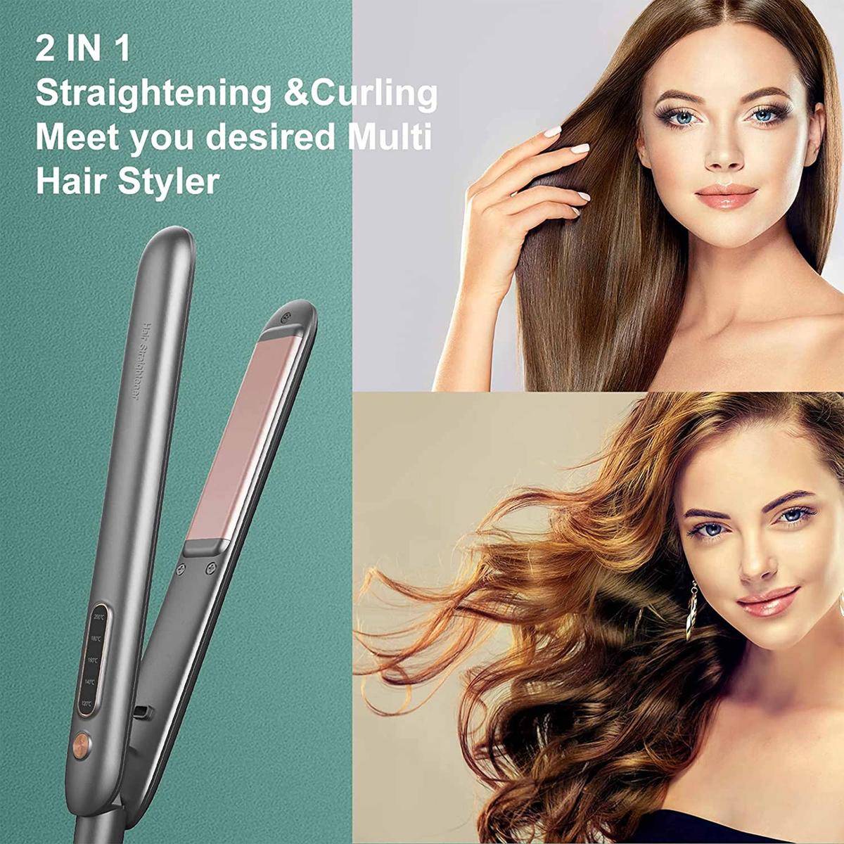 Piastra Per Capelli Ricci Lisci Lisciante 5 Livelli Temperatura 110mm 30s-4