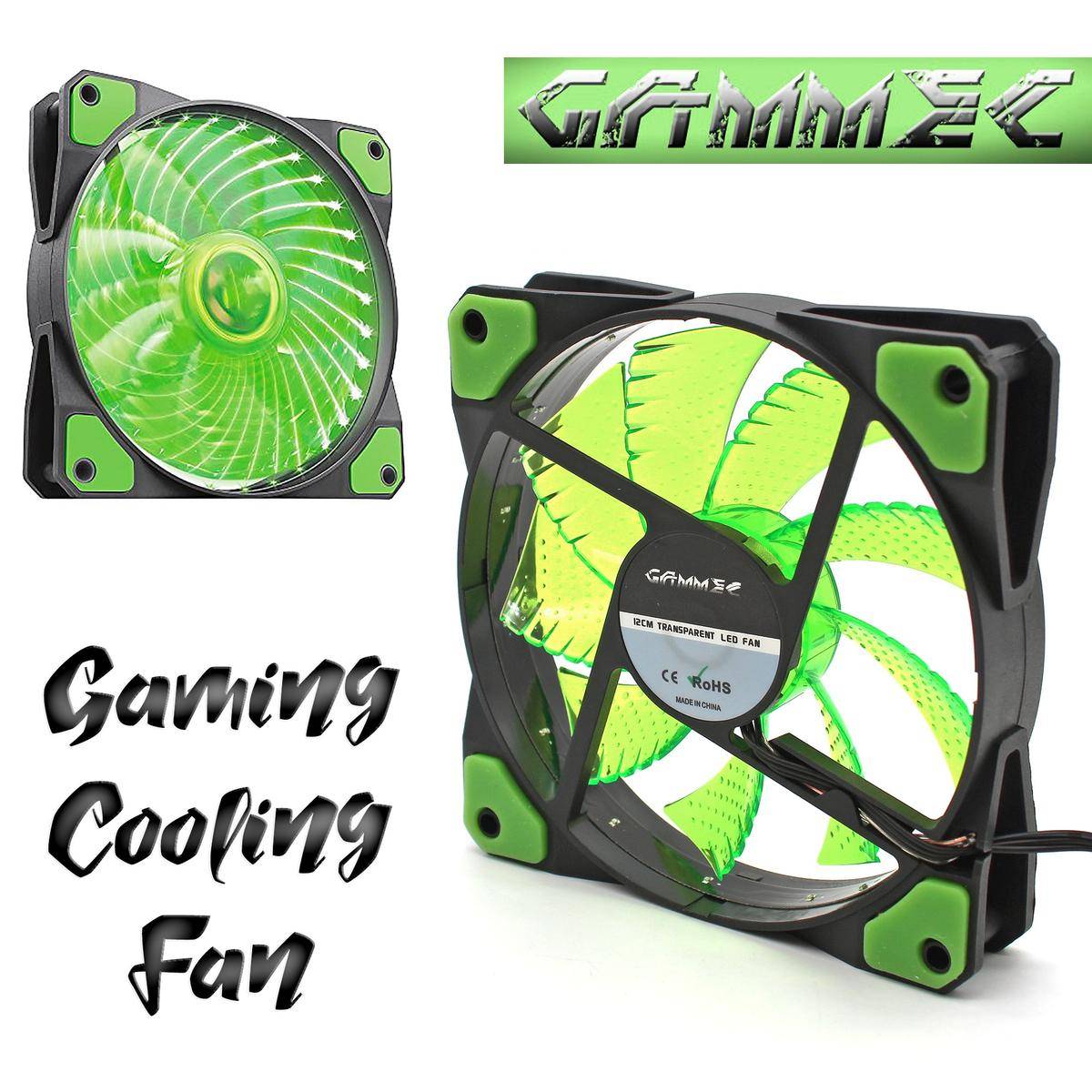 Ventola Aria Raffreddamento Per Case Assemblato Pc Gaming 15 Led Verde 120mm-0