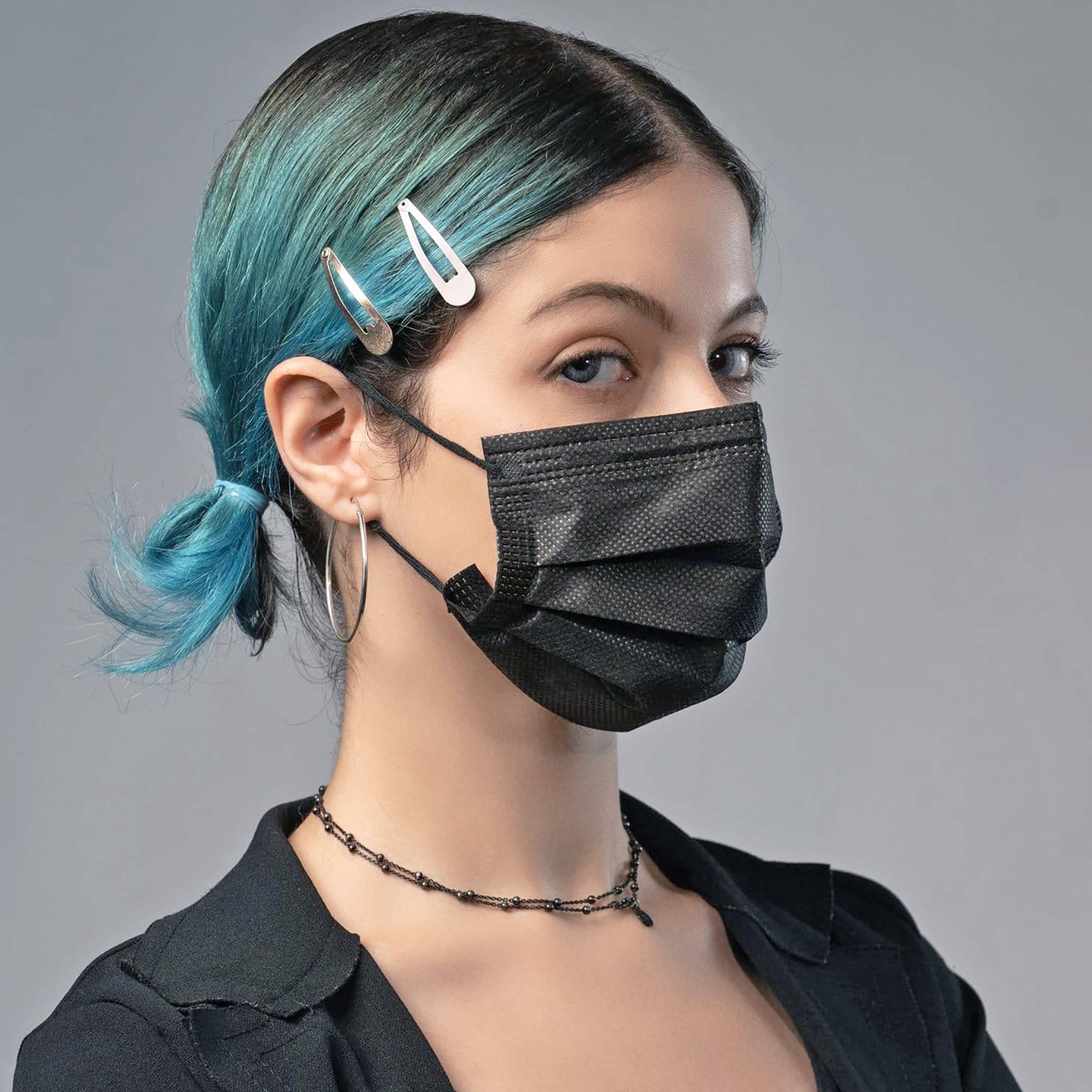 150 Medical Protection Mascherina Mascherine Chirurgiche Iir Bfe 98% Nere-1