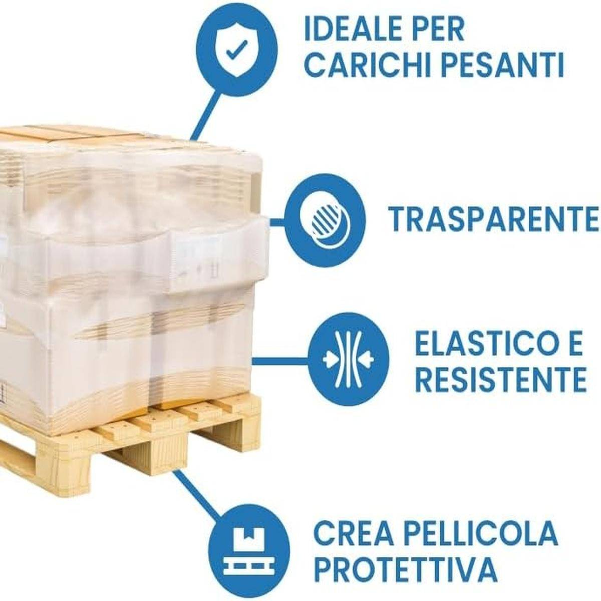 1 X Rotolo Bobina Film Estensibile 50cm Trasparente 2,2kg 160m 23 Micron Pallet-1