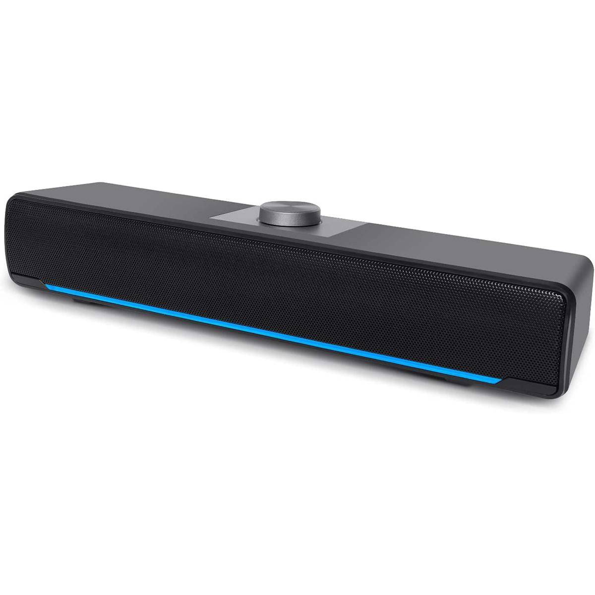 Soundbar Altoparlante Stereo Usb Luce Led Aux 3,5mm Per Pc Desktop Latpop-0