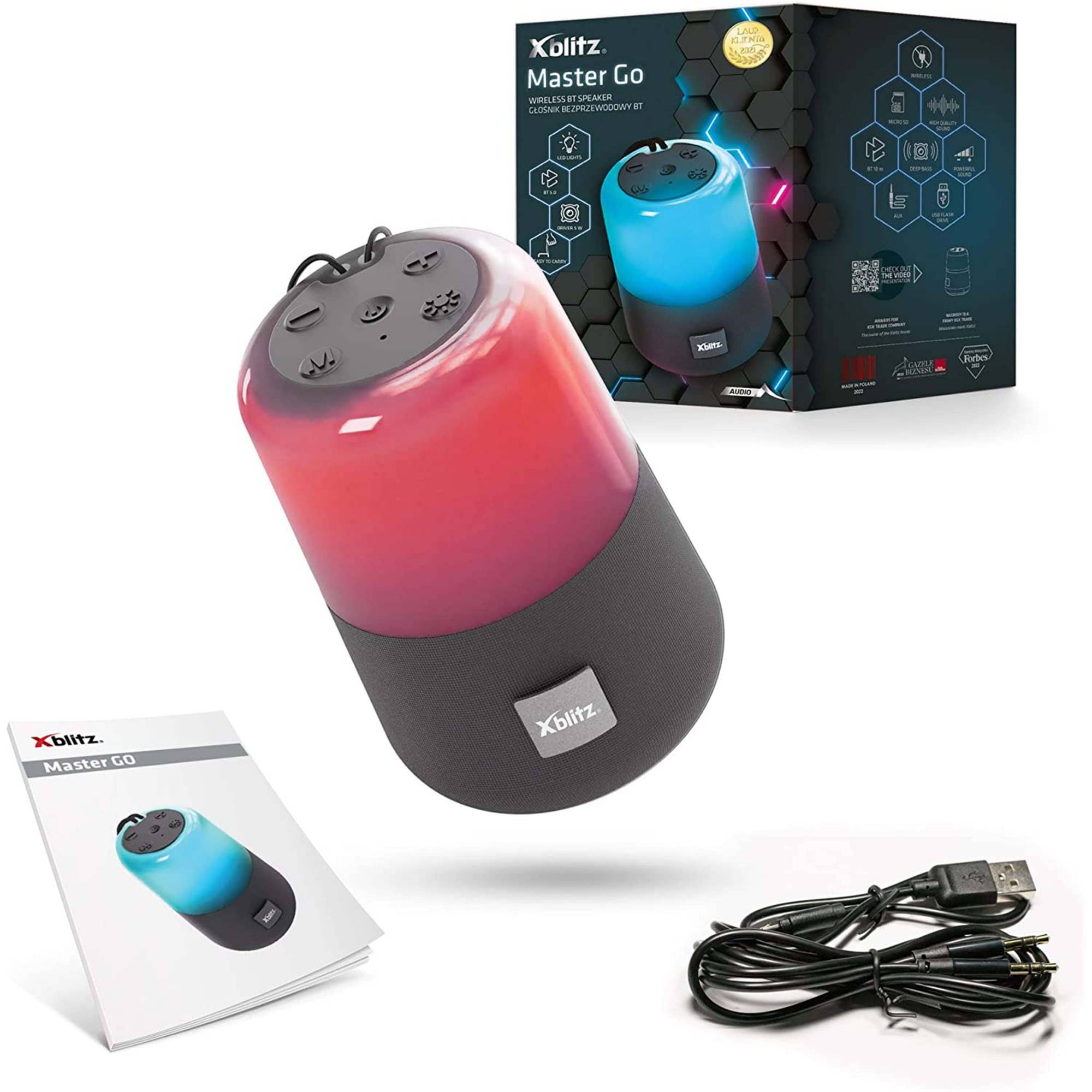 Xblitz Speaker Cassa Bluetooth Wireless Rgb Con Luce Altoparlante Senza Fili-1