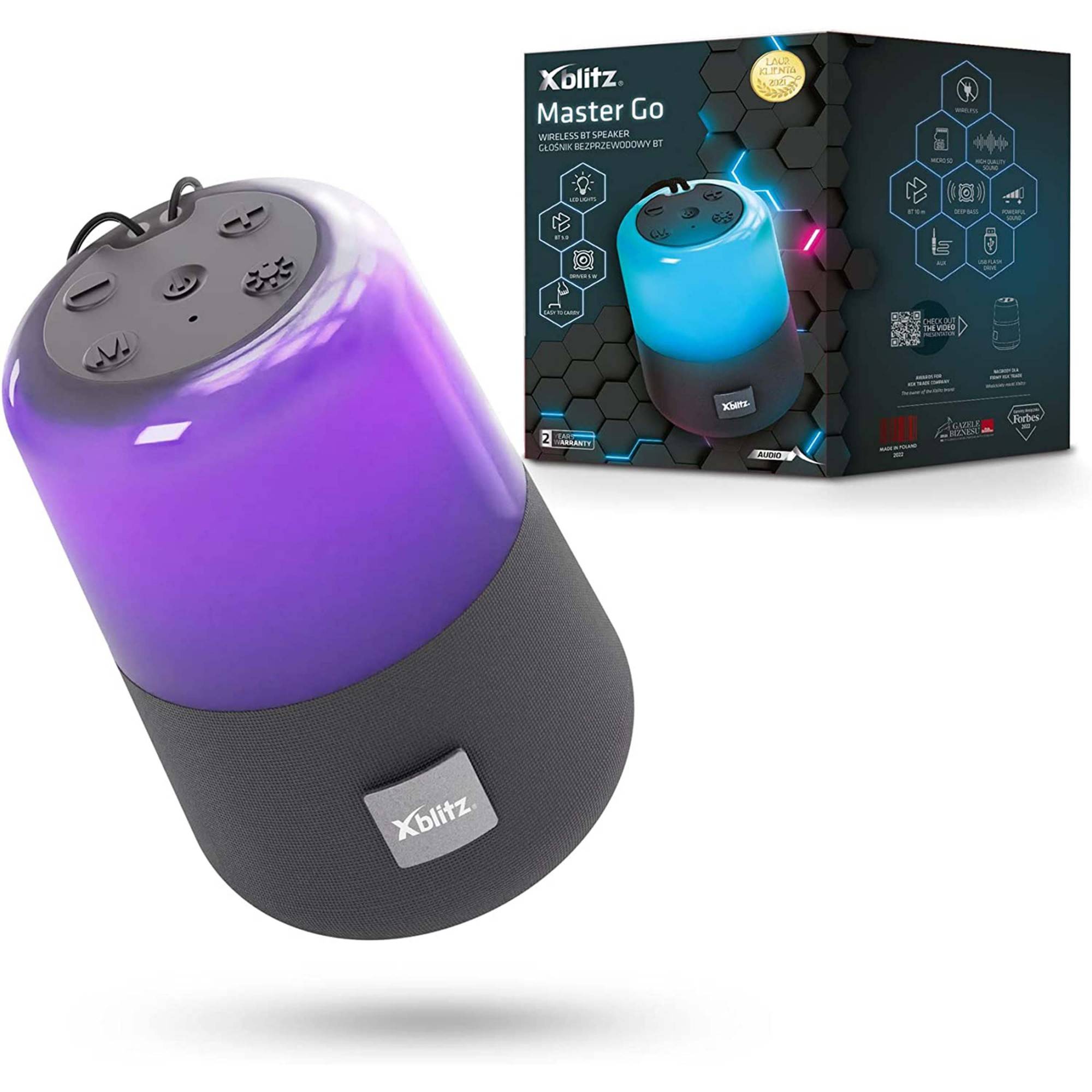 Xblitz Speaker Cassa Bluetooth Wireless Rgb Con Luce Altoparlante Senza Fili-4